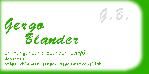 gergo blander business card